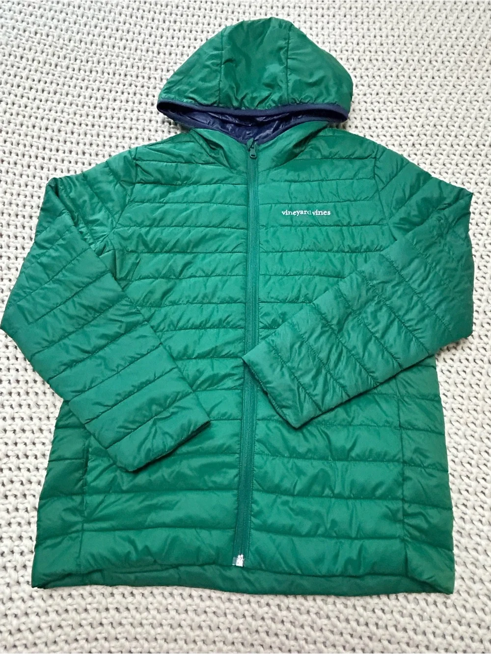 Vineyard Vines Kids Green Hooded Puffer Jacket size M (12-14)